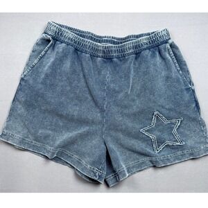 Jane + Delancey Womens Blue Star Sweat‎ Shorts Casual Comfy Loungewear